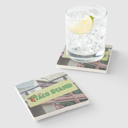 タコスタンドアテネジョージア大理石コースター。 ストーンコースター (横)