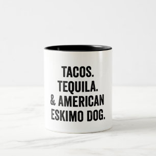 タコステキラとアメリカのエスキモーおもしろい犬 ツートーンマグカップ