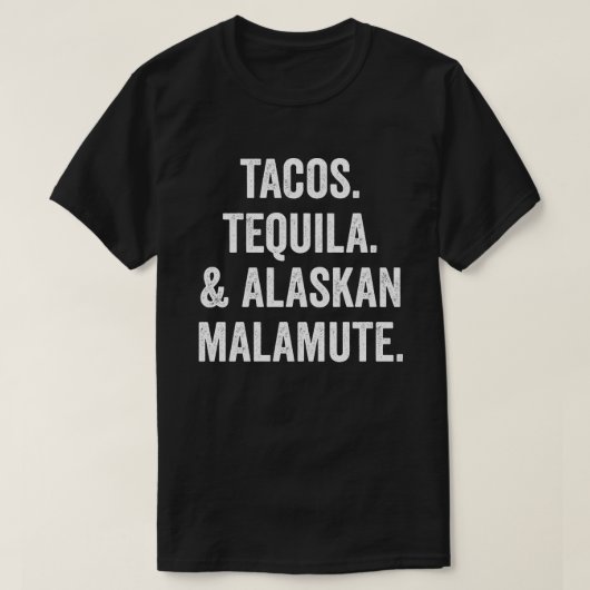 タコステキラとアラスカンマラムテ Tシャツ (デザイン正面)