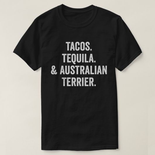 タコステキラとオーストラリアのテリア Tシャツ (デザイン正面)