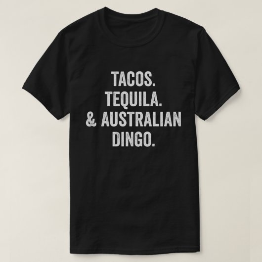 タコステキラとオーストラリアのディンゴ Tシャツ (デザイン正面)
