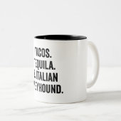 タコステキラとグレイホイタリアンンド ツートーンマグカップ (正面右)