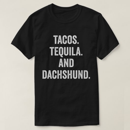 タコステキラとダックスシュント Tシャツ (デザイン正面)
