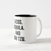 タコステキラアンドシーズー(犬)ツ ツートーンマグカップ (正面右)