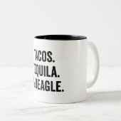 タコステキラアンドベーグルおもしろいル ツートーンマグカップ (正面右)