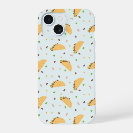 タコスパターンデザイン iPhone 15ケース (裏面)