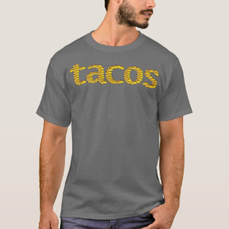 タコスフードタイポグラフィ Tシャツ