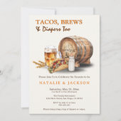 タコスモダン、ブリュース、おむつコットベビーシャワー 招待状 (正面)