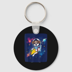 タコス好きの犬の宇宙飛行士がシンコデマヨをお祝い キーホルダー
