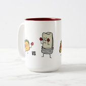 タコス対ブリトー ツートーンマグカップ (正面左)