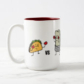 タコス対ブリトー ツートーンマグカップ (左)