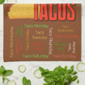 タコス救皿を持つ地球のみの惑星 キッチンタオル (折り畳み)