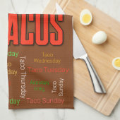 タコス救皿を持つ地球のみの惑星 キッチンタオル (四つ折り)