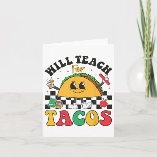 タコス教え愛者キュートおもしろいCinco De Mayへの意志 カード (正面)