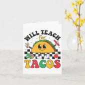 タコス教え愛者キュートおもしろいCinco De Mayへの意志 カード (黄色い花)