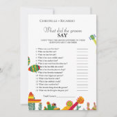 タコス新郎新婦トリビアブライダルシャワーゲームカード 案内状 (正面)