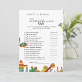 タコス新郎新婦トリビアブライダルシャワーゲームカード 案内状 (スタンド正面)