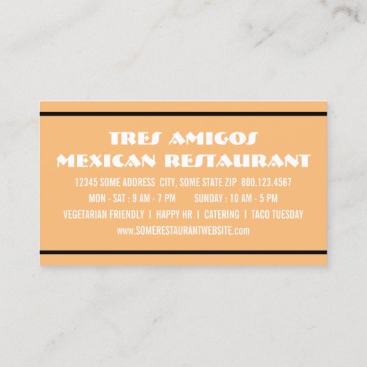 タコス火曜 名刺 (裏面)