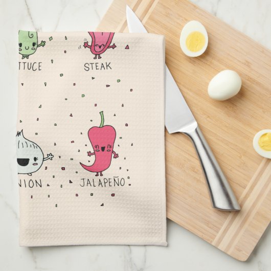 タコス用成分 キッチンタオル (四つ折り)