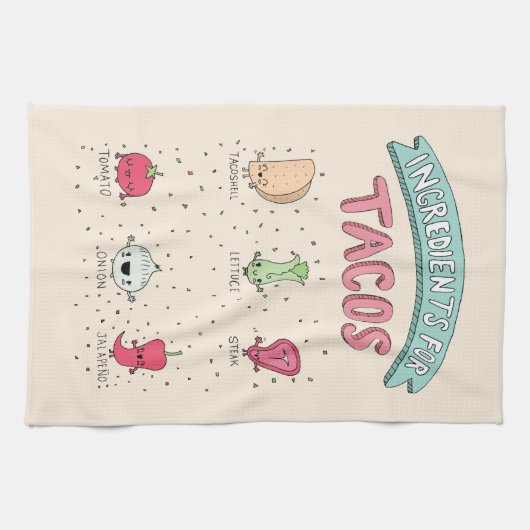 タコス用成分 キッチンタオル (横)