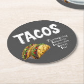 タコス祈りの言葉紙コースター ラウンドペーパーコースター (アングル)