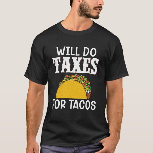 タコス税理士の簿記係に税金を払う Tシャツ (正面)