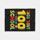 タコス約100日の学校タコス恋人ハッピー100 フリースブランケット (正面(横))