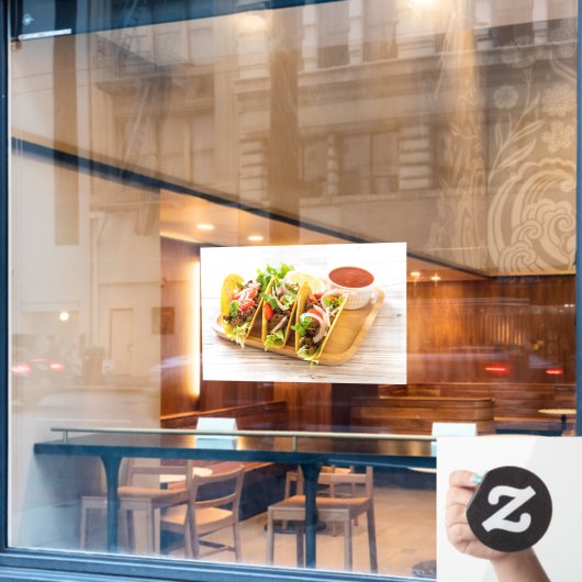 タコス肉メキシコ料理写真店 ウィンドウサイン (カフェ窓)