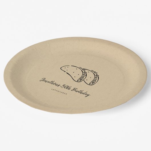 タコス誕生日パーティー ペーパープレート (アングル)