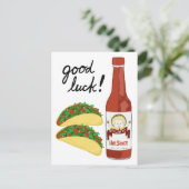 タコス辛いホットソース猫マラカス幸運 ポストカード (スタンド正面)