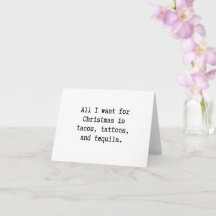 タコス、タトゥー、テキーラクリスマスカード
