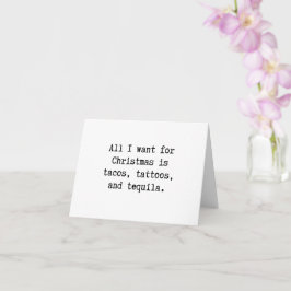 タコス、タトゥー、テキーラクリスマスカード カード