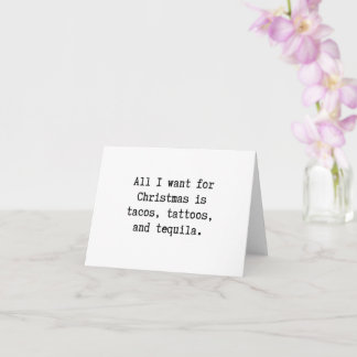 タコス、タトゥー、テキーラクリスマスカード カード