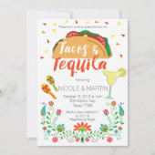 タコス&テキラカップルのシャワー招待状 招待状 (正面)