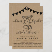 タコス&テキラカップルブライダルシャワー 招待状 (正面/裏面)