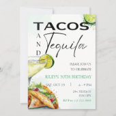 タコス&テキラマルガリタアダルトバースデーパーティー 招待状 (正面)