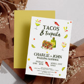 タコス&テキーラおもしろいサマートロピカルカップルのシャワー 招待状