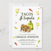 タコス&テキーラおもしろいサマートロピカルブライダルシャワー 招待状 (正面)