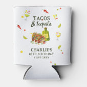 タコス&テキーラおもしろいサマートロピカル誕生日 缶クーラー (正面)