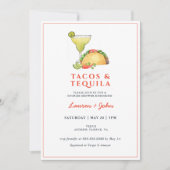 タコス&テキーラのカップルのシャワー招待状 招待状 (正面)