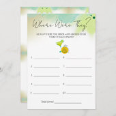 タコス&テキーラ水彩ブライダルシャワーゲームカード 招待状 (正面/裏面)