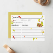 タコス&テキーラ熱帯ブライダルシャワーレシピカード ノートカード (正面/裏面インサイチュ)