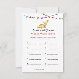 タコス＆テキーラ "どこにいたの" シャワーのゲーム 招待状