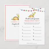 タコス＆テキーラ "どこにいたの" シャワーゲーム 招待状 (正面/裏面)