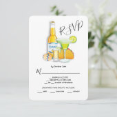 タコス テキーラ & ビア メニュー選択 RSVP カード (スタンド正面)
