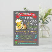 タコス、テキーラ、ビールフィエスタカップルシャワー 招待状 (スタンド正面)