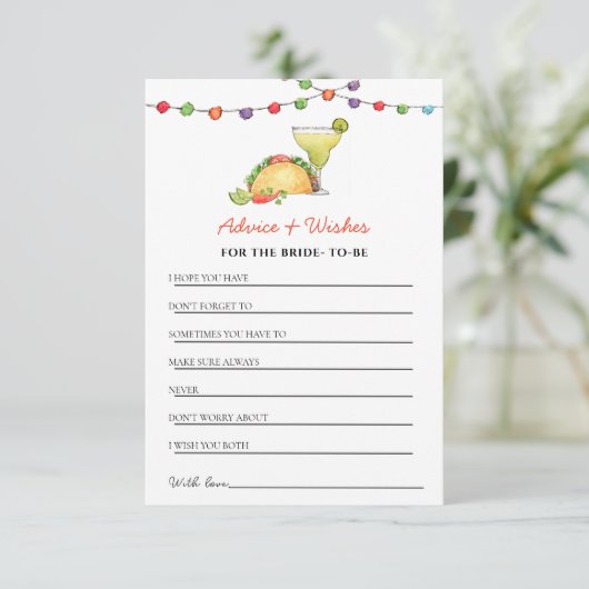 タコス＆テキーラ フィエスタ シャワーのアドバイスと願い 招待状 (スタンド正面)