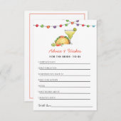 タコス＆テキーラ フィエスタ シャワーのアドバイスと願い 招待状 (正面/裏面)