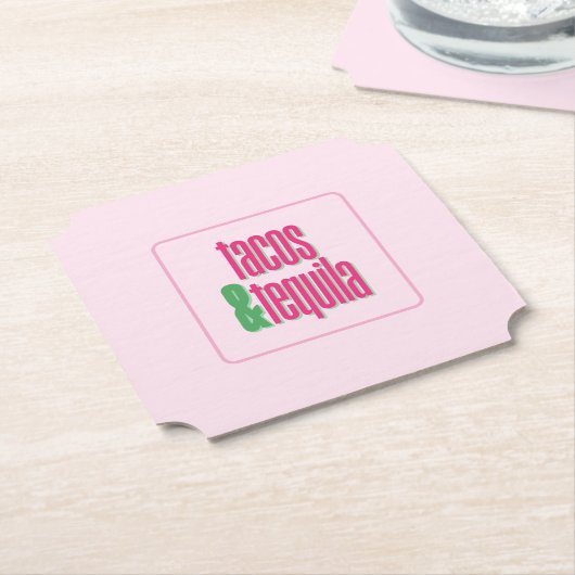 タコス テキーラ メキシカン テーマ ペーパーコースター (アングル)