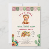 タコス&テディベアズガールベビーシャワーフェスタ 招待状 (正面)